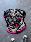 OrnnWorks Cute Pug Fluffy Tufted Rug Handmade