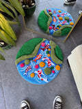 OrnnWorks Koi Fish & Moss 3D Fluffy Tufted Rug