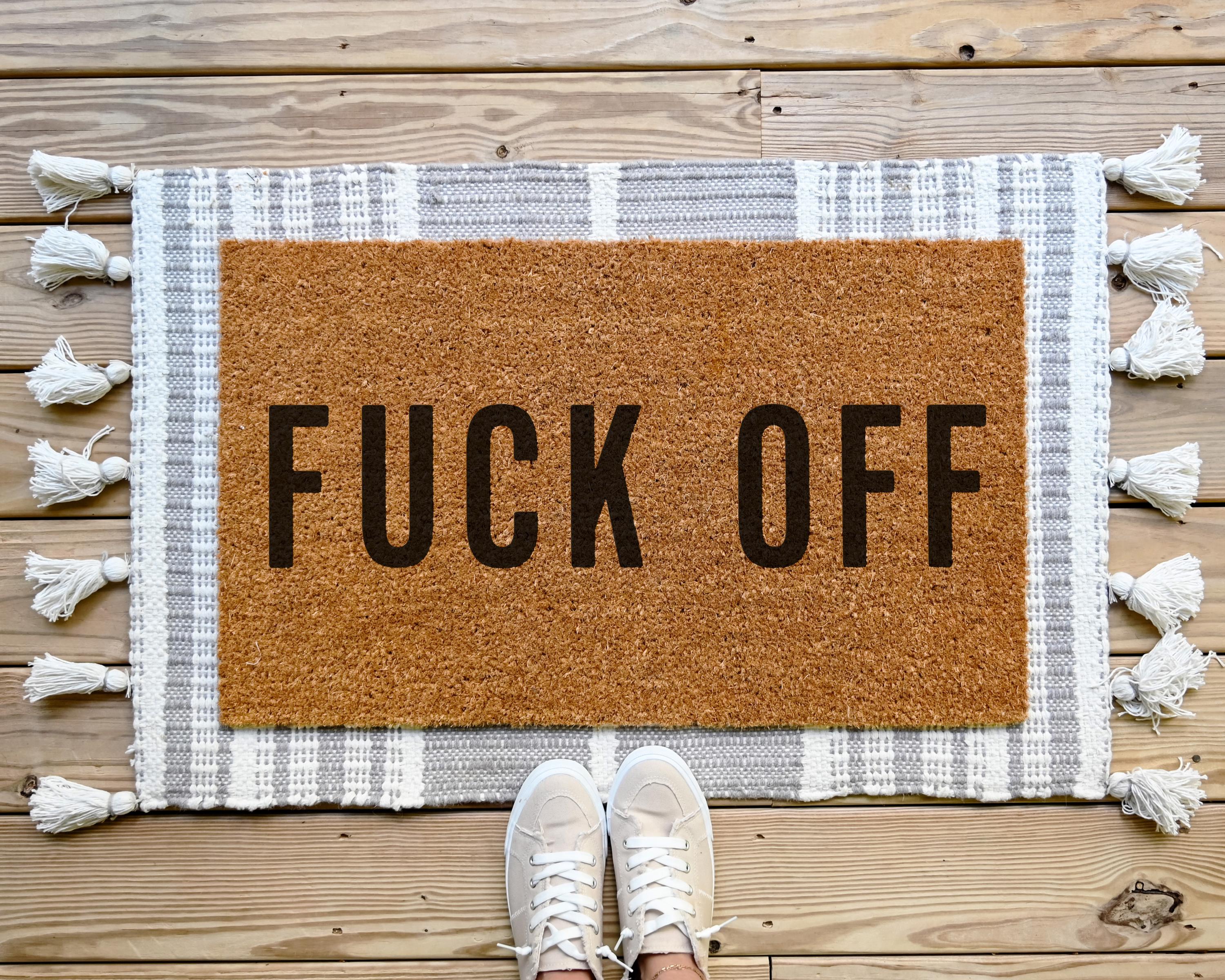 HamlinRowShop Fuck Off Coir Doormat Funny Rude Welcome Mat