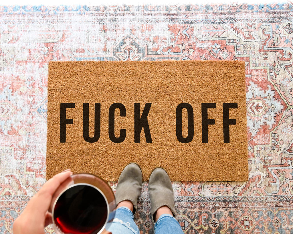HamlinRowShop Fuck Off Coir Doormat Funny Rude Welcome Mat