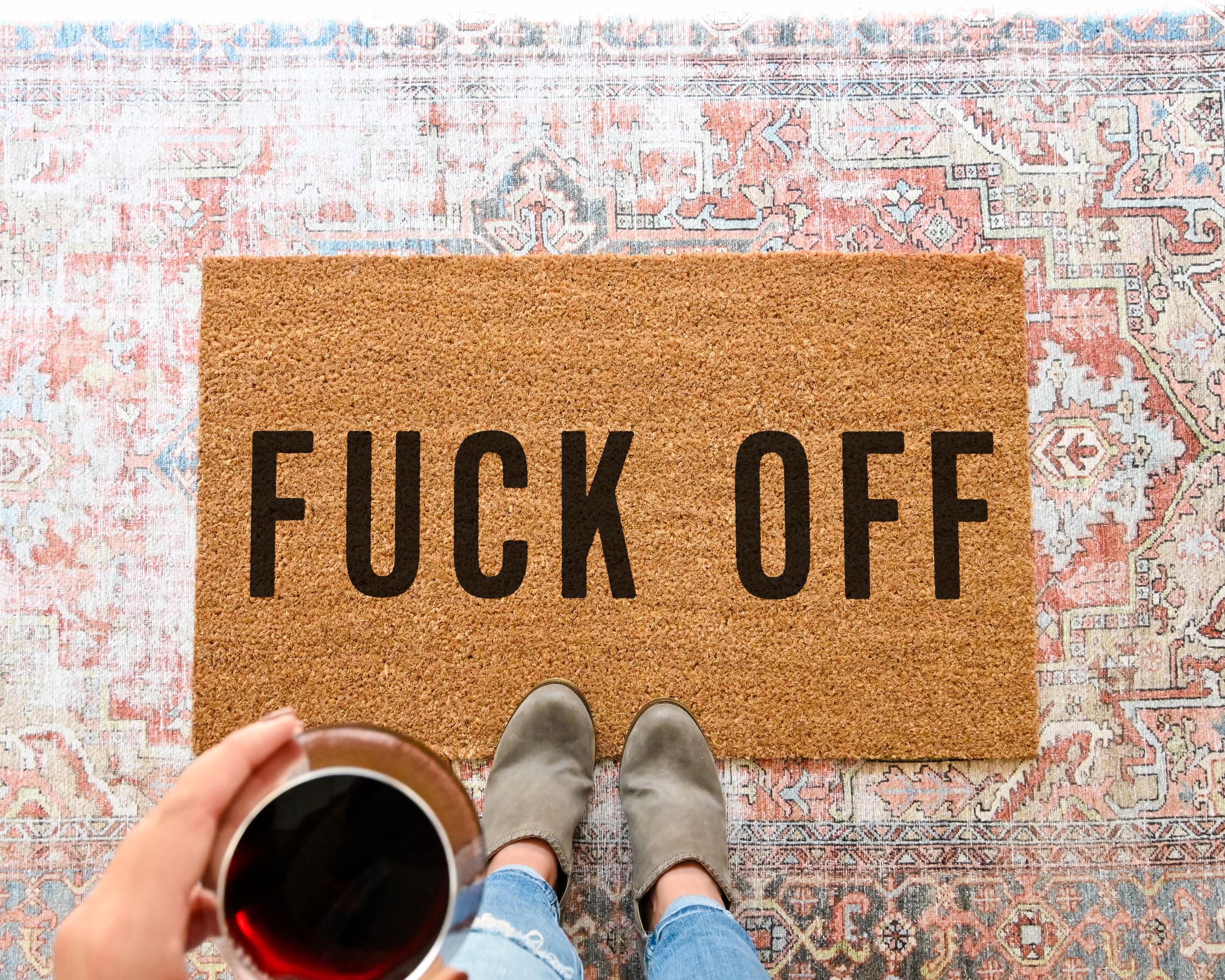 HamlinRowShop Fuck Off Coir Doormat Funny Rude Welcome Mat