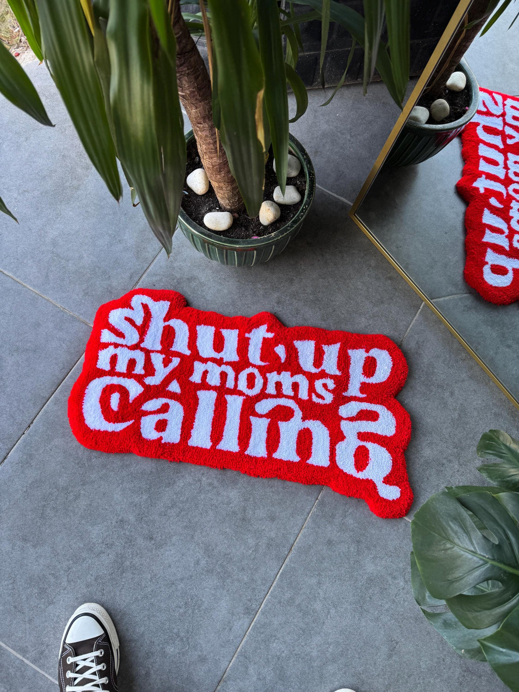 OrnnWorks Shut Up My Moms Calling Fluffy Tufted Rug