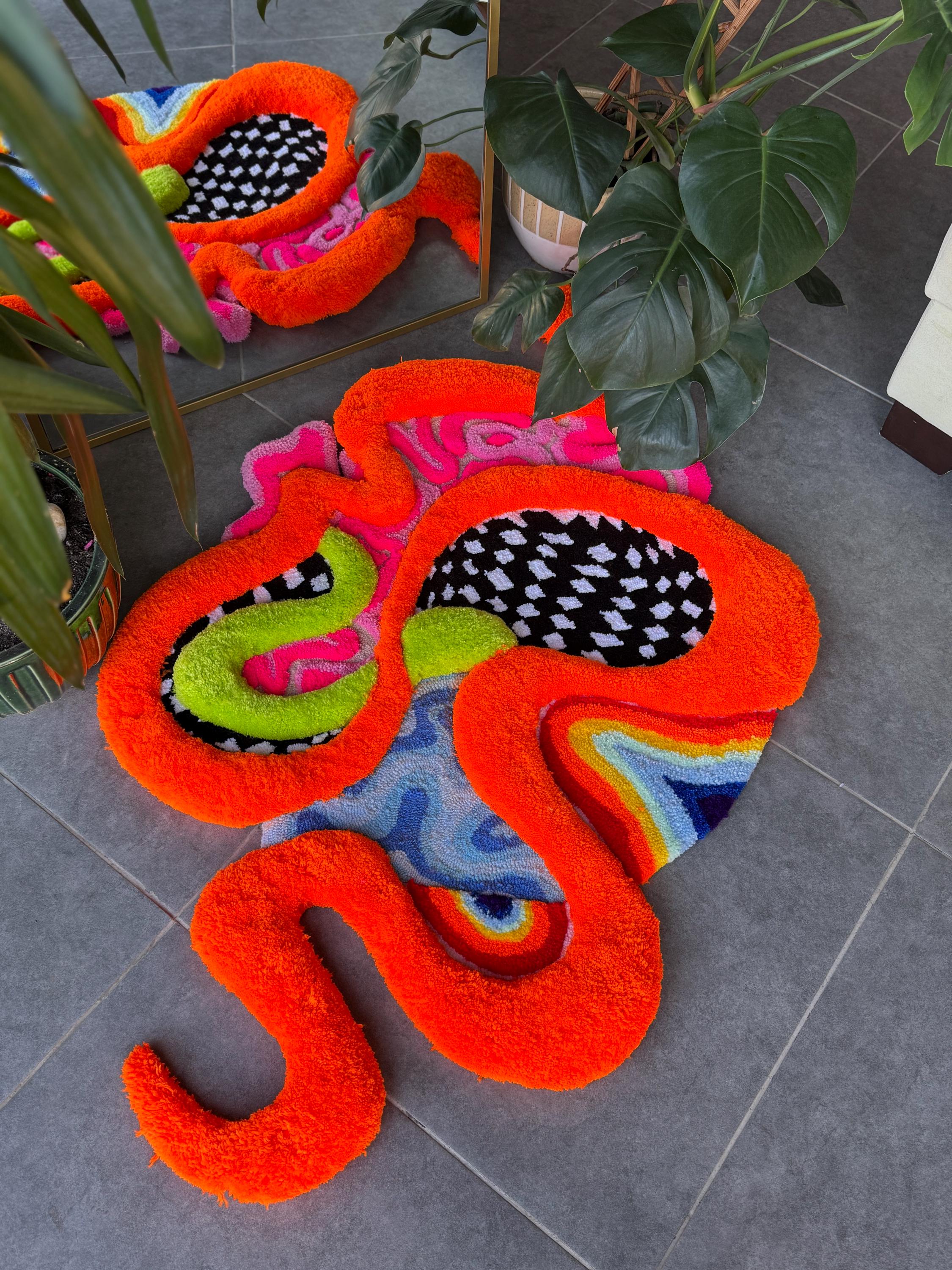 Dopamine 3D Fluffy Psychedelic Abstract Handmade Tufted Rug