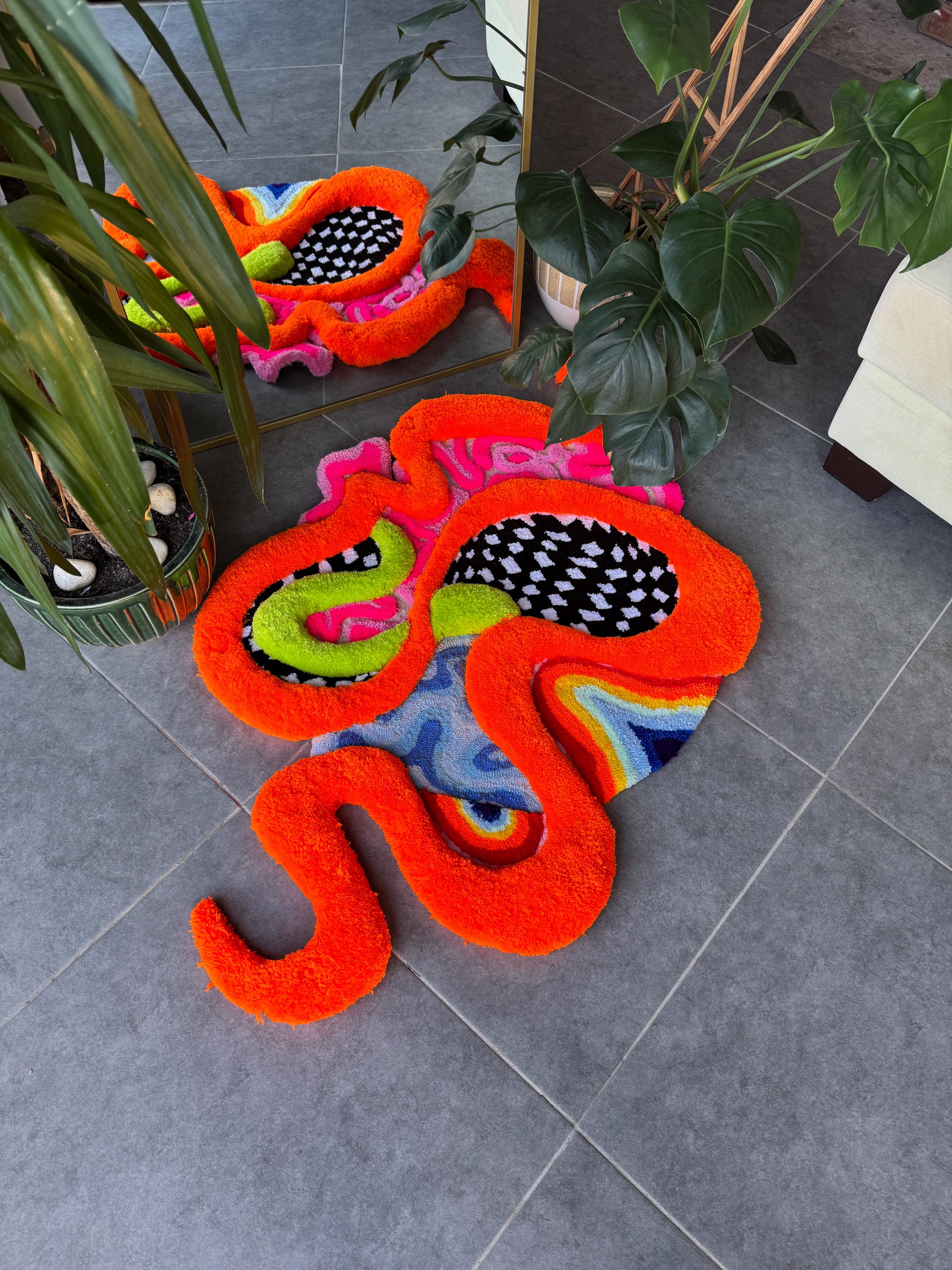Dopamine 3D Fluffy Psychedelic Abstract Handmade Tufted Rug