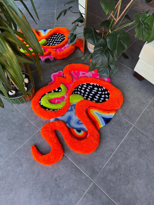 Dopamine 3D Fluffy Psychedelic Abstract Handmade Tufted Rug