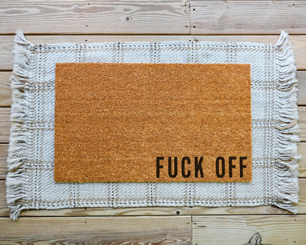HamlinRowShop Fuck Off Doormat Funny Rude Welcome Mat Housewarming Gift