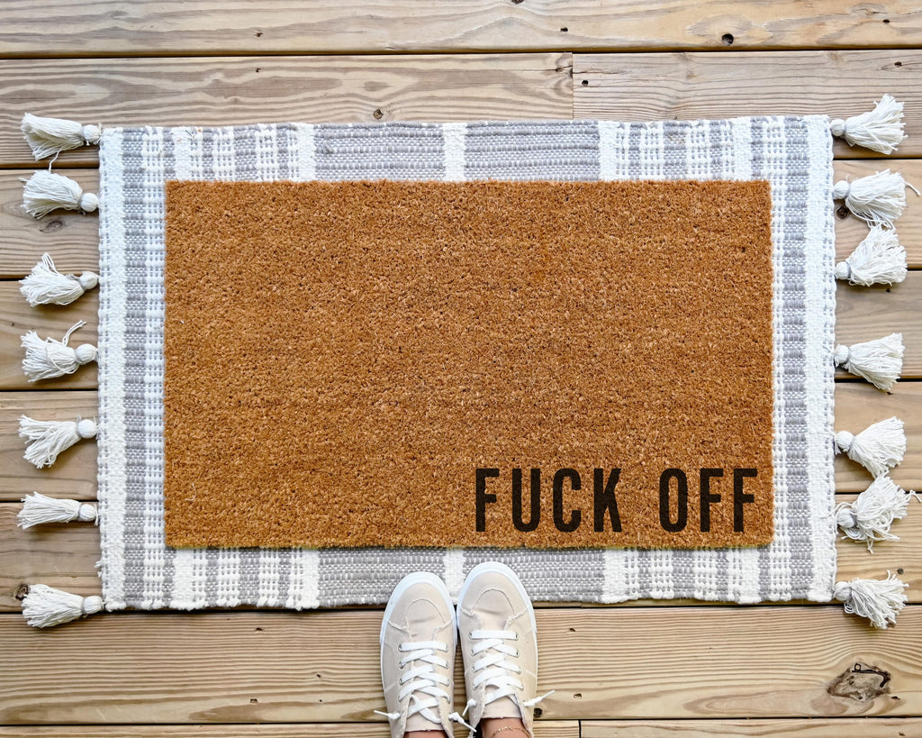 HamlinRowShop Fuck Off Doormat Funny Rude Welcome Mat Housewarming Gift