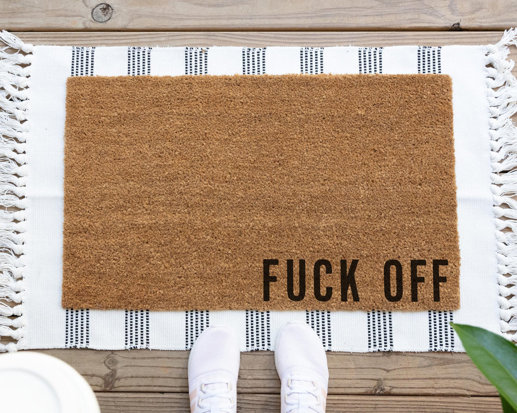 HamlinRowShop Fuck Off Doormat Funny Rude Welcome Mat Housewarming Gift