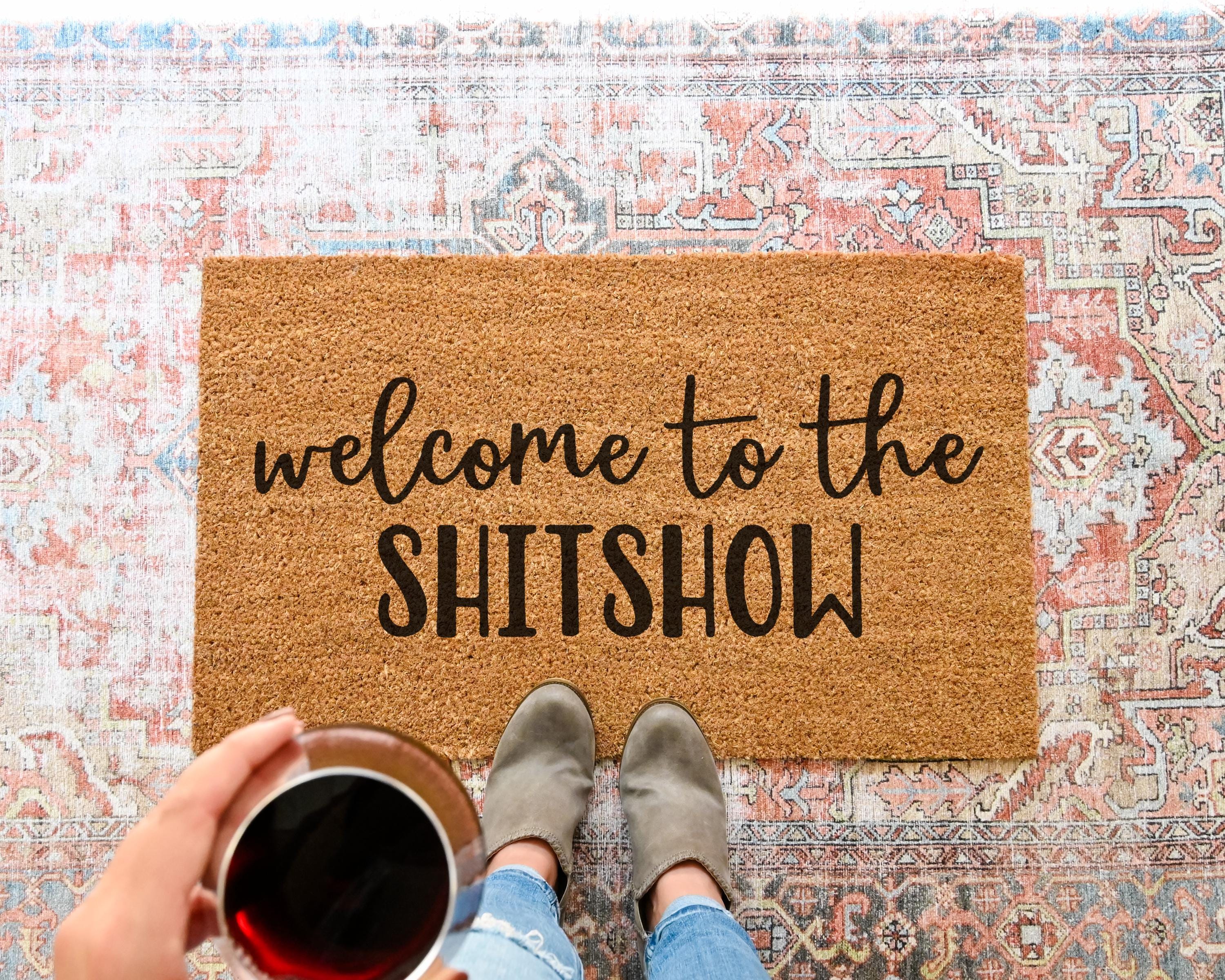 Funny 'Welcome To The Shitshow' Coir Doormat