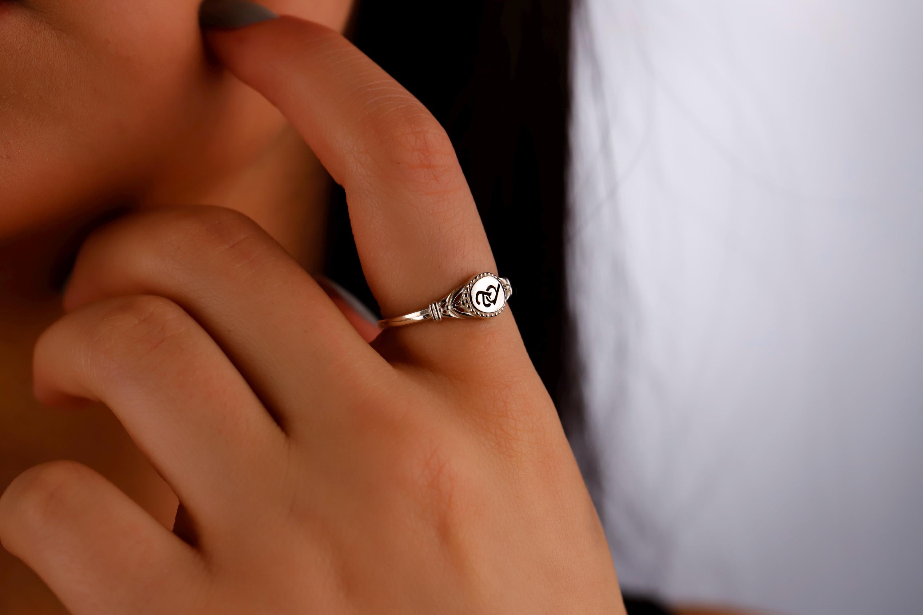 Intertwined Initial Ring: Sterling Silver Personalized Monogram