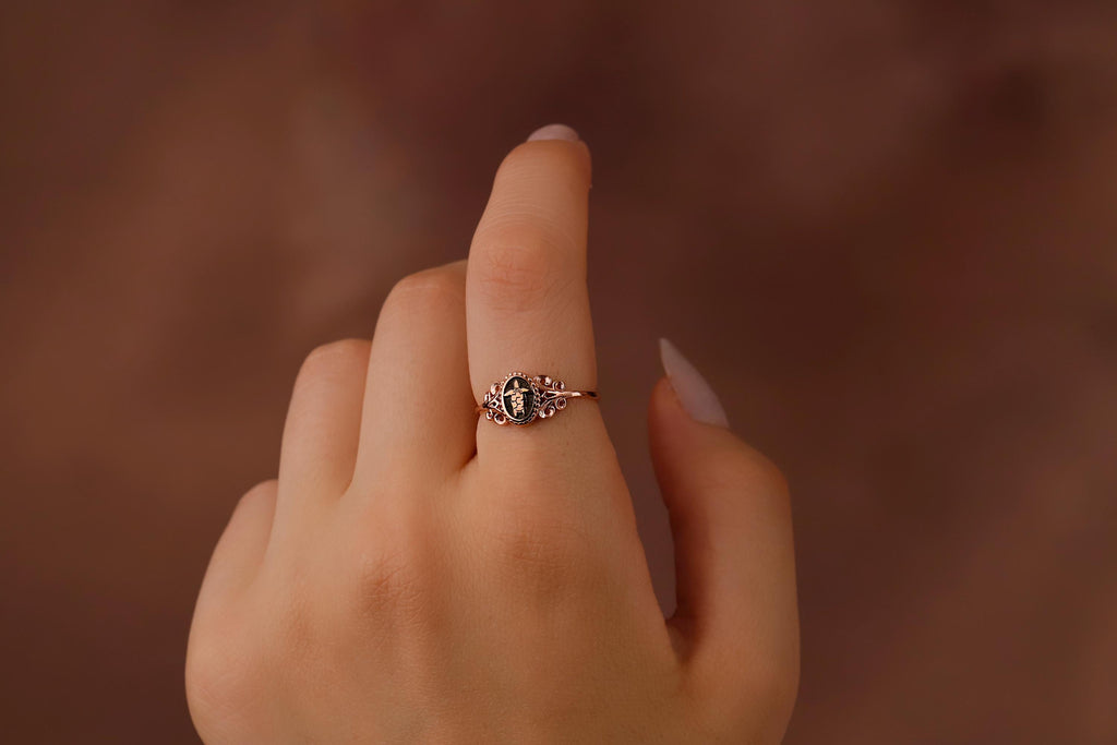 SilverGoldandRose Sterling Silver Snake Signet Ring Women's Pinky