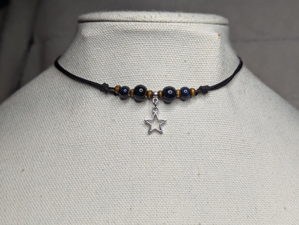 NoctemPottery Ceramic Beaded Star Charm Pendant Boho Choker