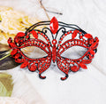 Red Crystal Rhinestone Butterfly Masquerade Party Mask