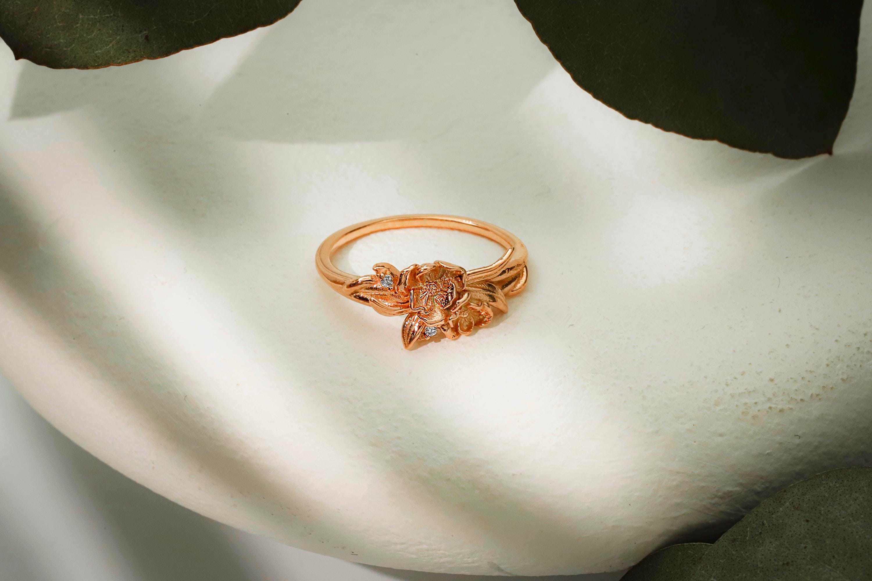 SilverGoldandRose Gold Pinky Ring Sterling Silver Rose Birth Flower Signet