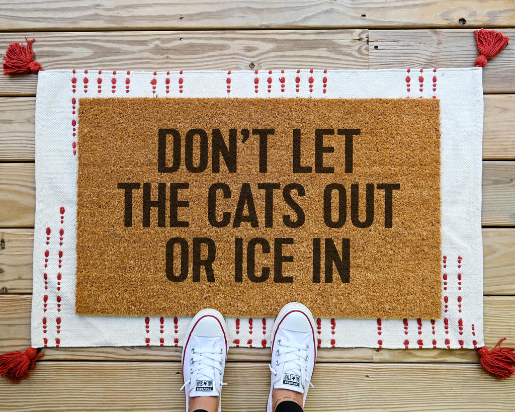 Don't Let the Dogs Out Doormat Funny Personalized Coir Welcome Mat