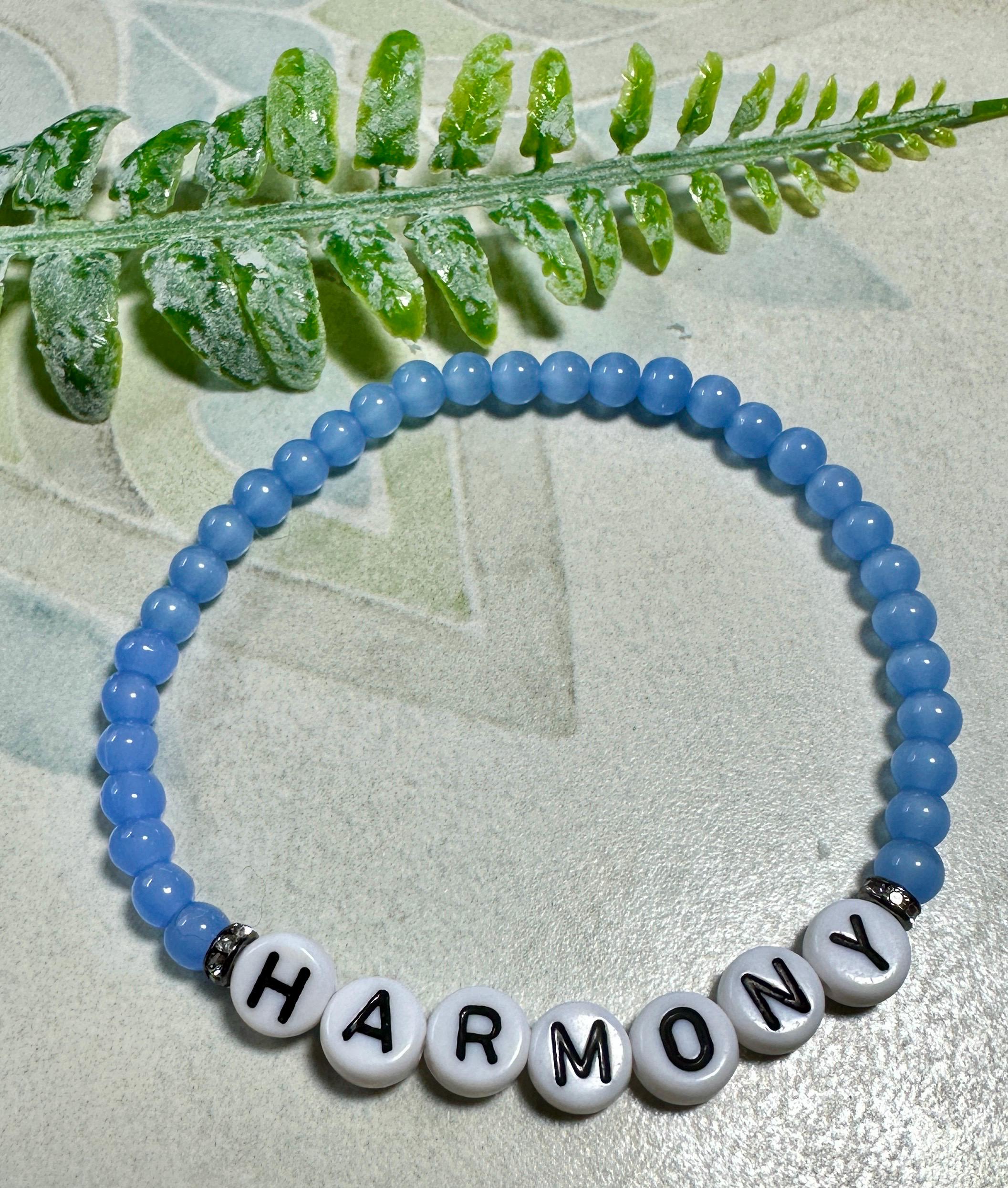 MossberryandStone Harmony Unity Equality Beaded Bracelet Set 4mm Glass 6.5in