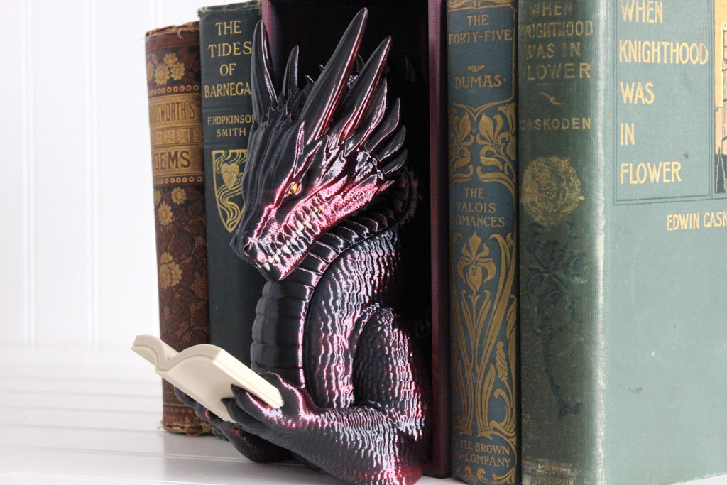 DelightfullyDutch Dragon Book Nook 3D Printed Bookshelf Decor Thermoplastic