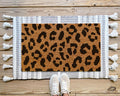 HamlinRowShop Leopard Print Coir Doormat Animal Print Welcome Mat