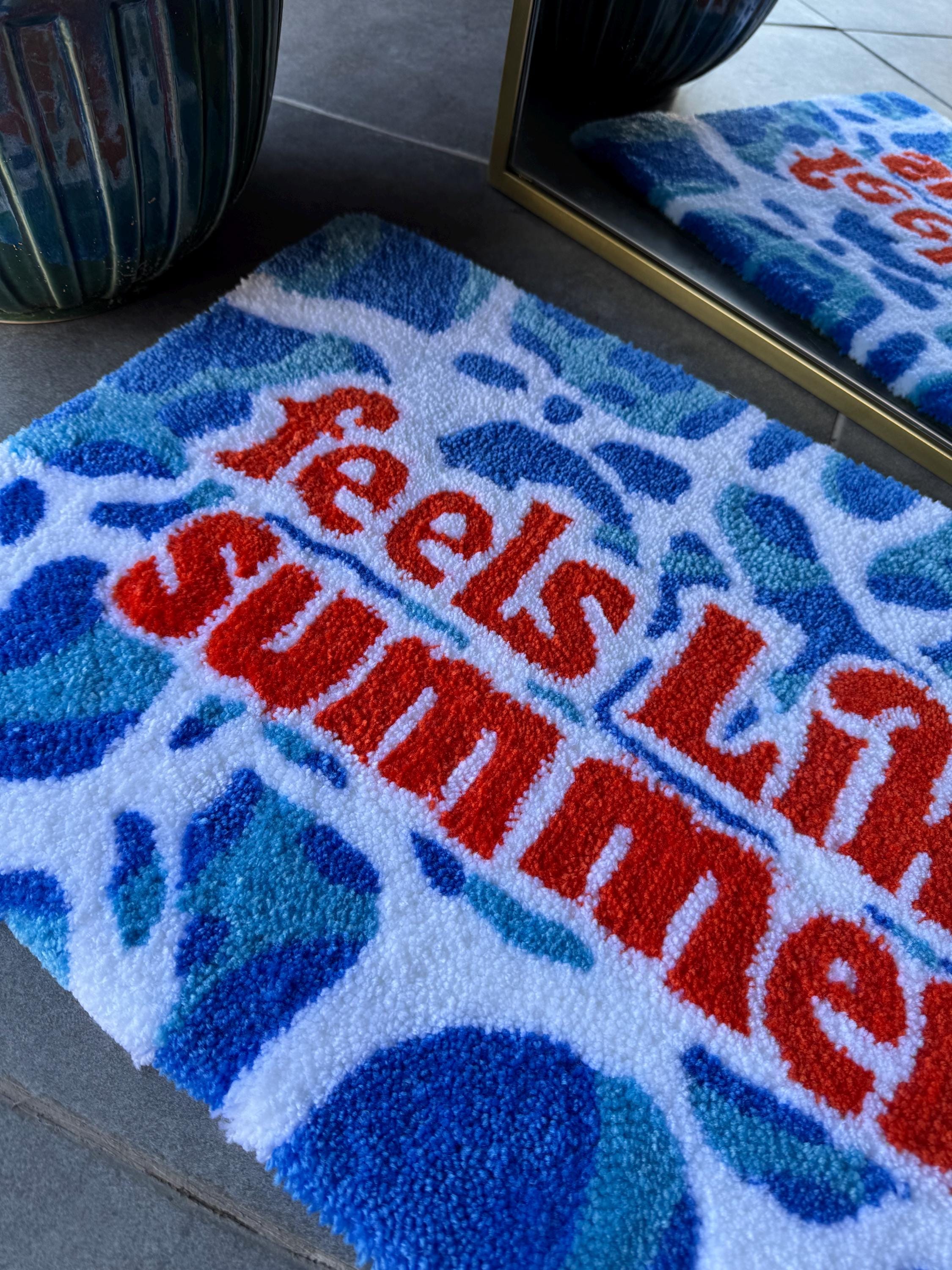 OrnnWorks Feels Like Summer Fluffy Tufted Rug Water Textured 60x40cm