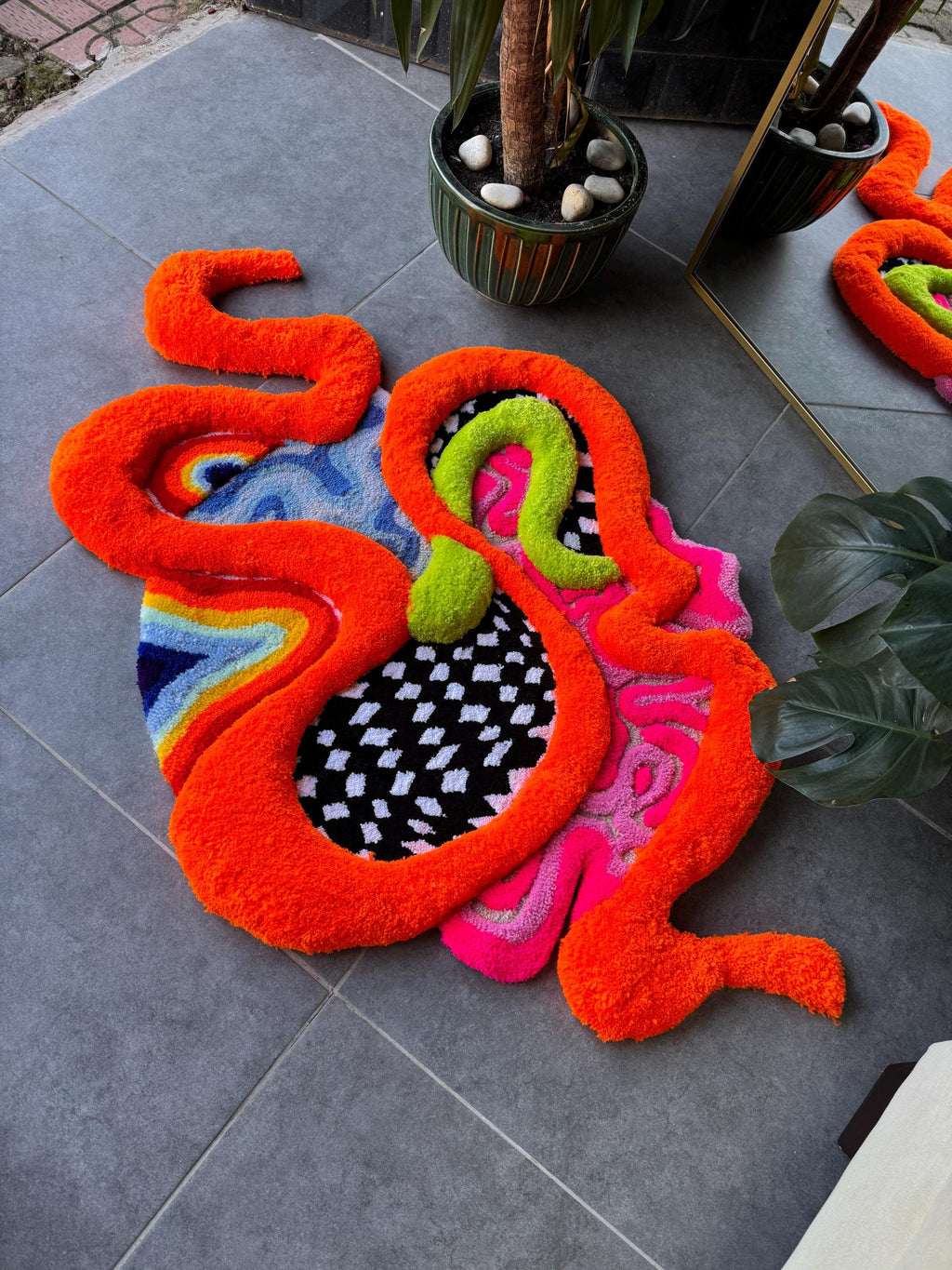 Dopamine 3D Fluffy Psychedelic Abstract Handmade Tufted Rug