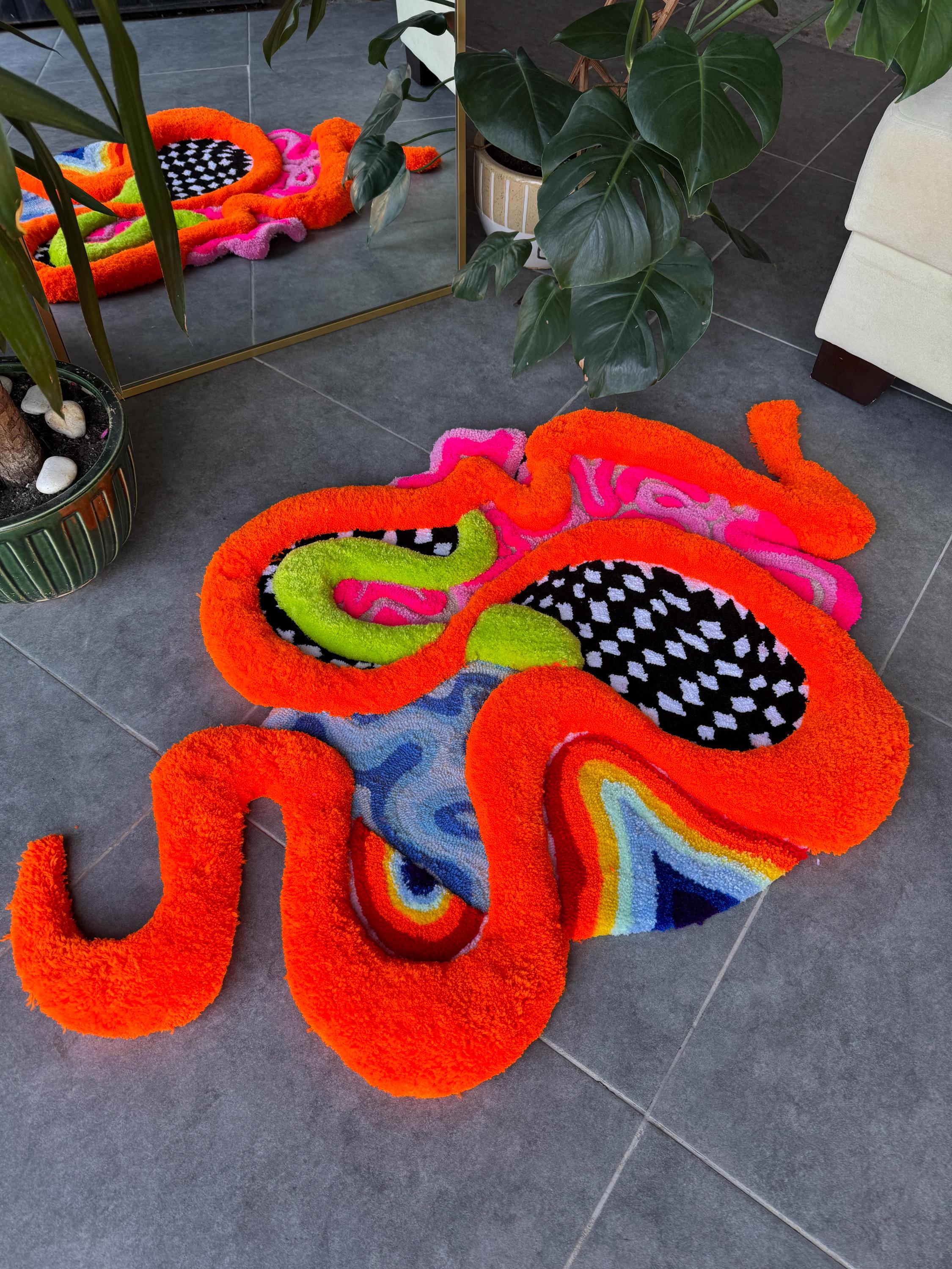 Dopamine 3D Fluffy Psychedelic Abstract Handmade Tufted Rug