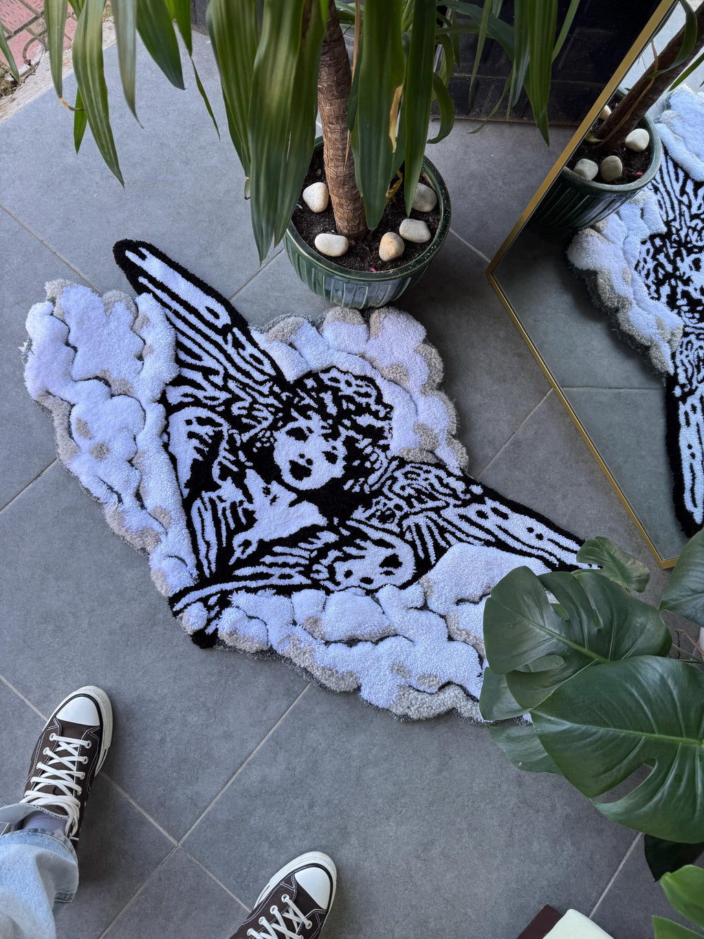 OrnnWorks Angel In The Clouds 3D Fluffy Handmade Tufted Rug