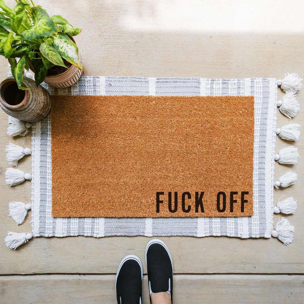HamlinRowShop Fuck Off Doormat Funny Rude Welcome Mat Housewarming Gift