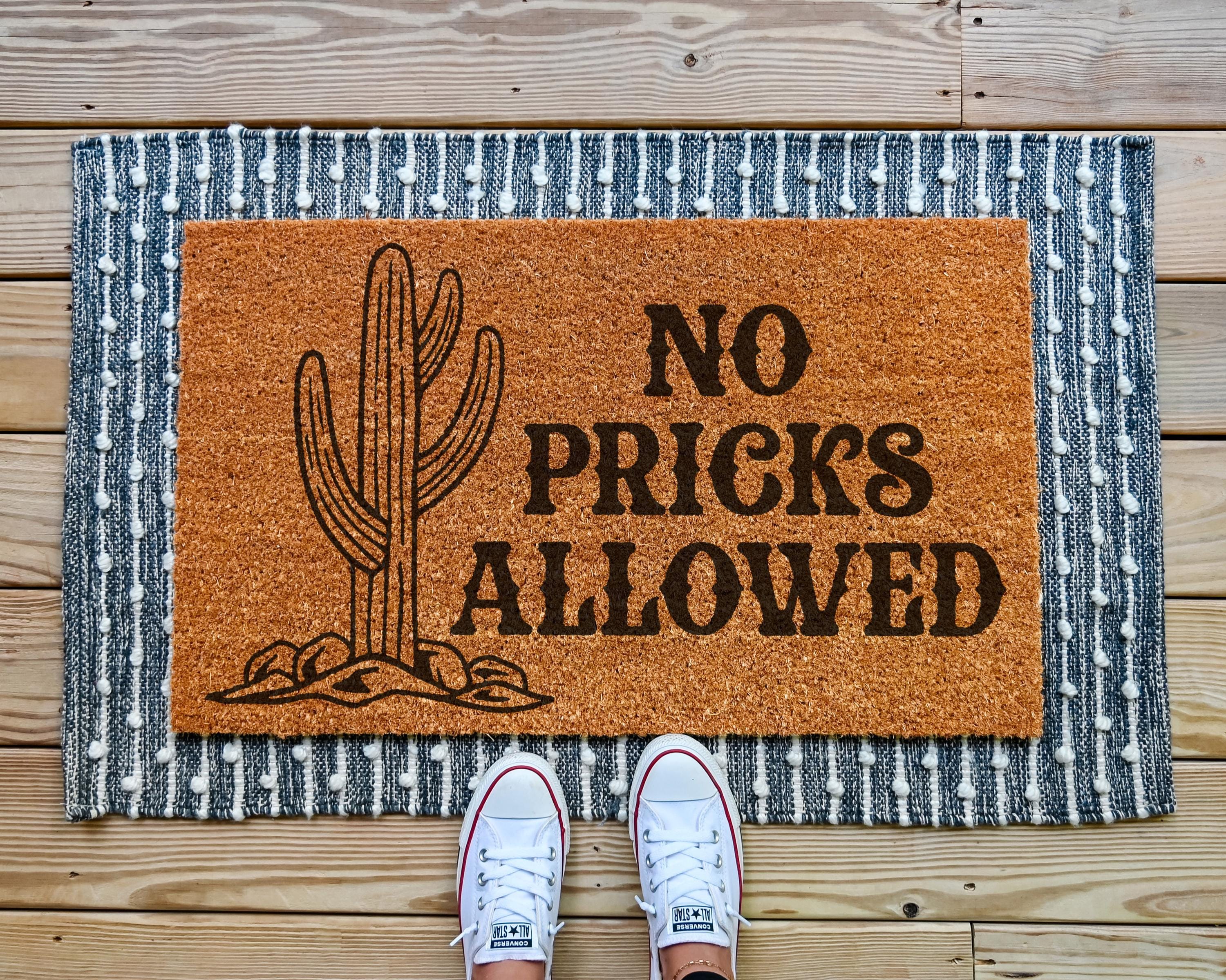 HamlinRowShop No Pricks Allowed Coir Doormat Funny Welcome Mat