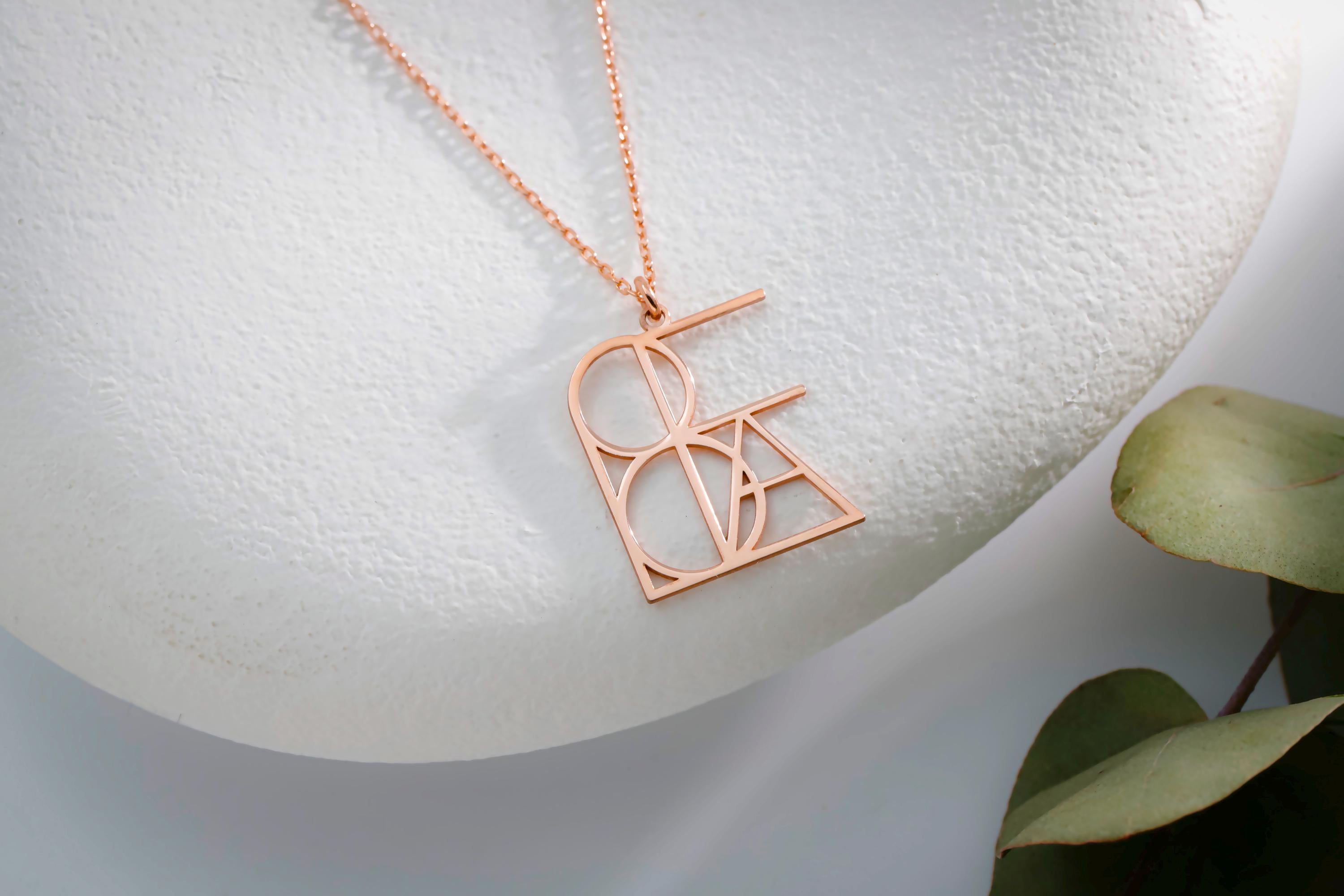 SilverGoldandRose Personalized Logo Necklace Hand-Drawn Sterling Silver Pendant