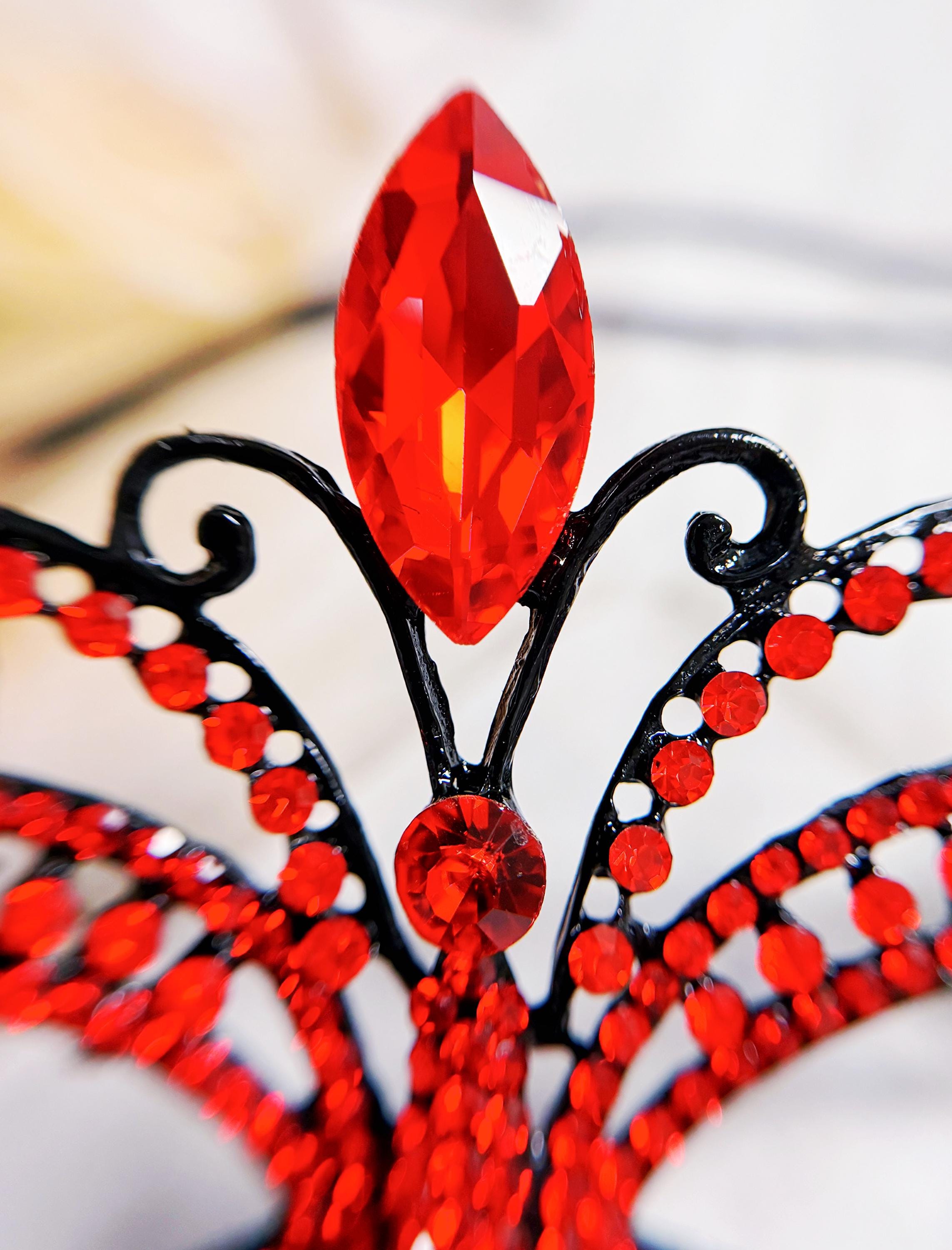 Red Crystal Rhinestone Butterfly Masquerade Party Mask