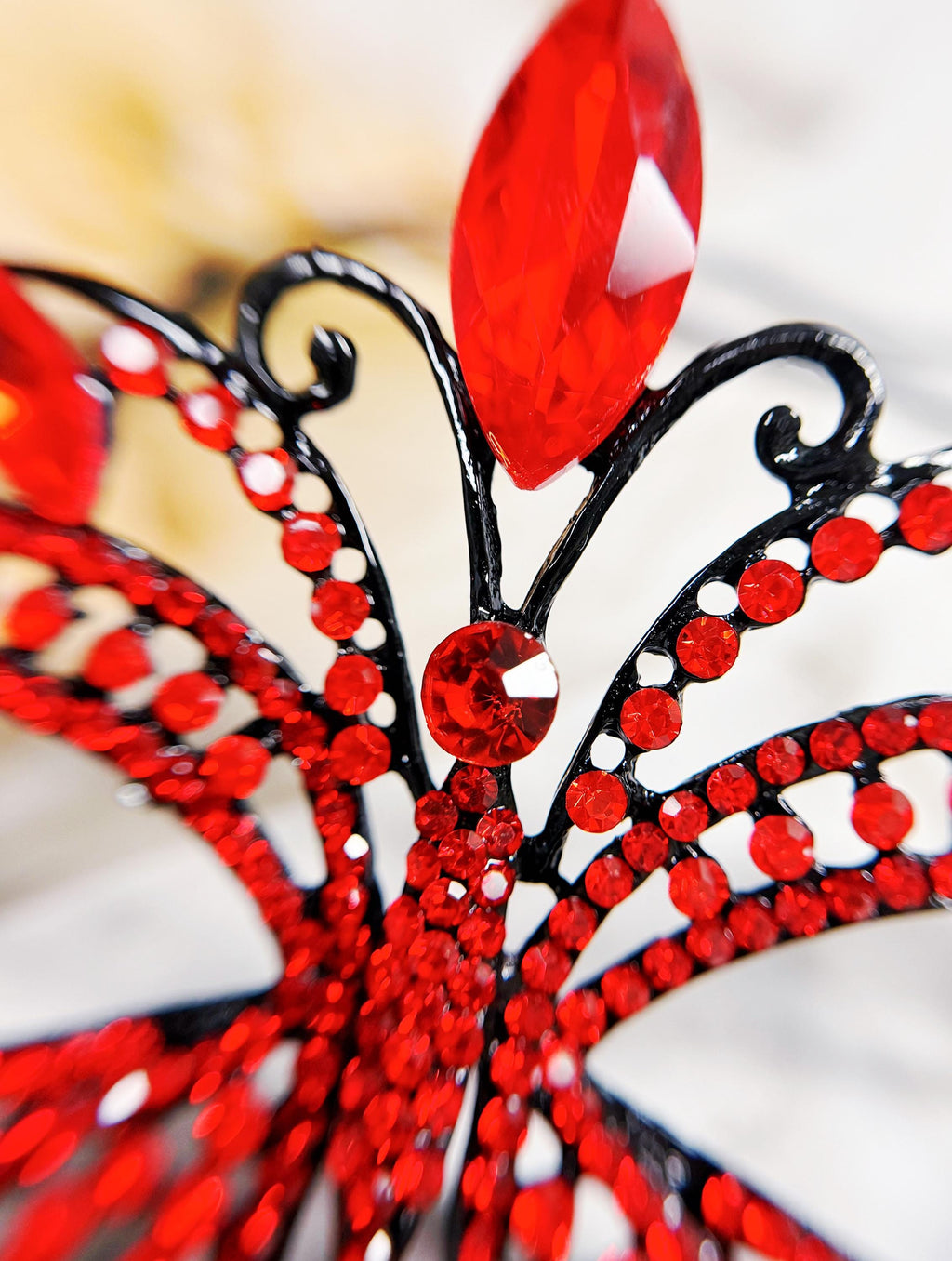 Red Crystal Rhinestone Butterfly Masquerade Party Mask