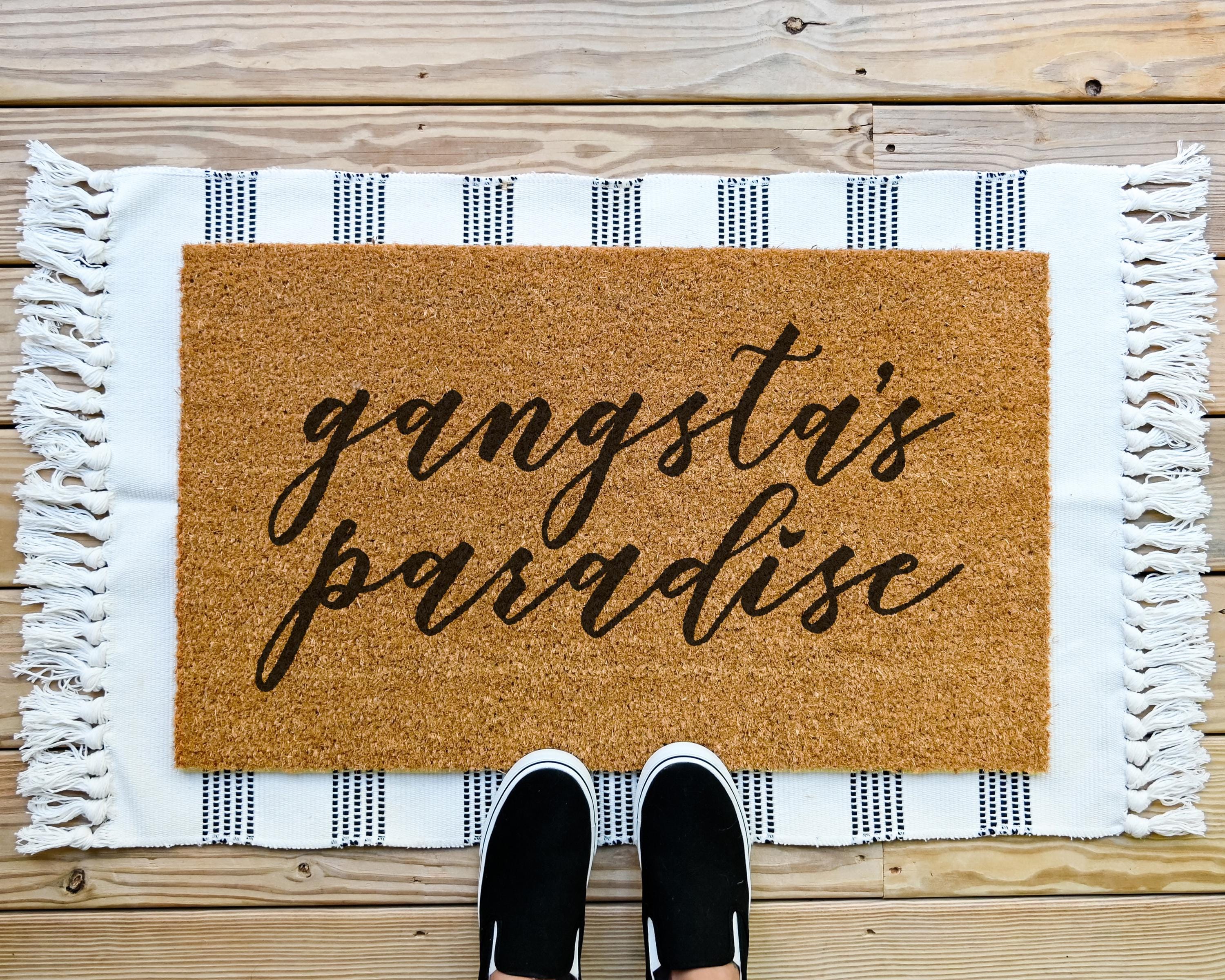 Gangsta's Paradise Doormat, Funny Coir Welcome Mat, Multiple Sizes