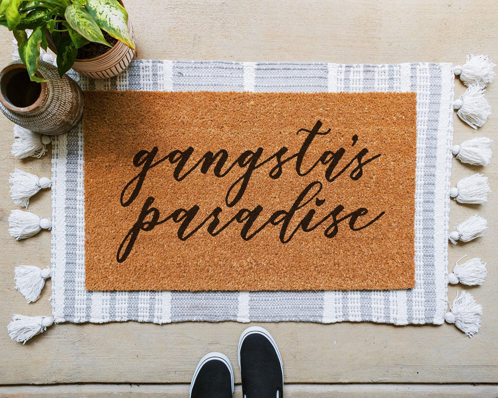 Gangsta's Paradise Doormat, Funny Coir Welcome Mat, Multiple Sizes