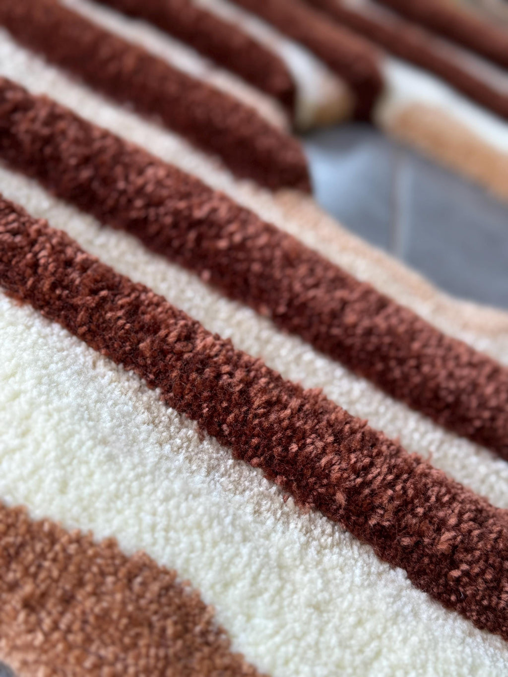 OrnnWorks 3D Fluffy Chocolate Donut Handmade Tufted Rug