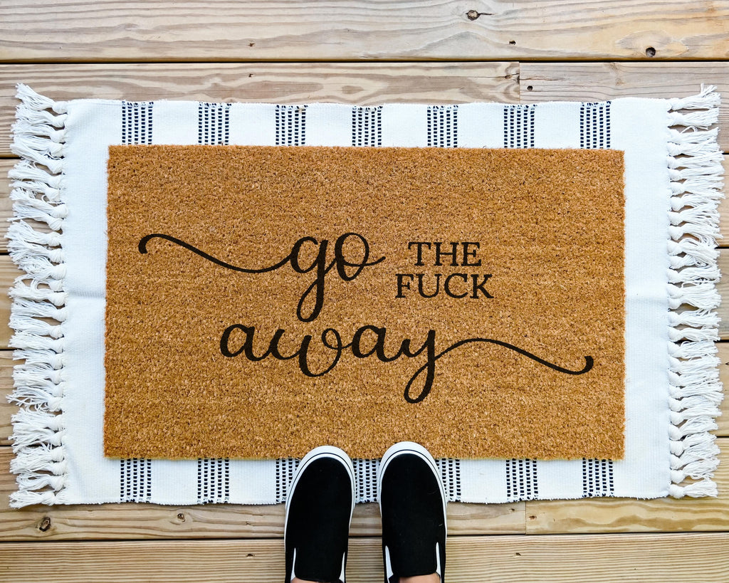 HamlinRowShop Funny Go Away Coir Doormat Anti-Slip
