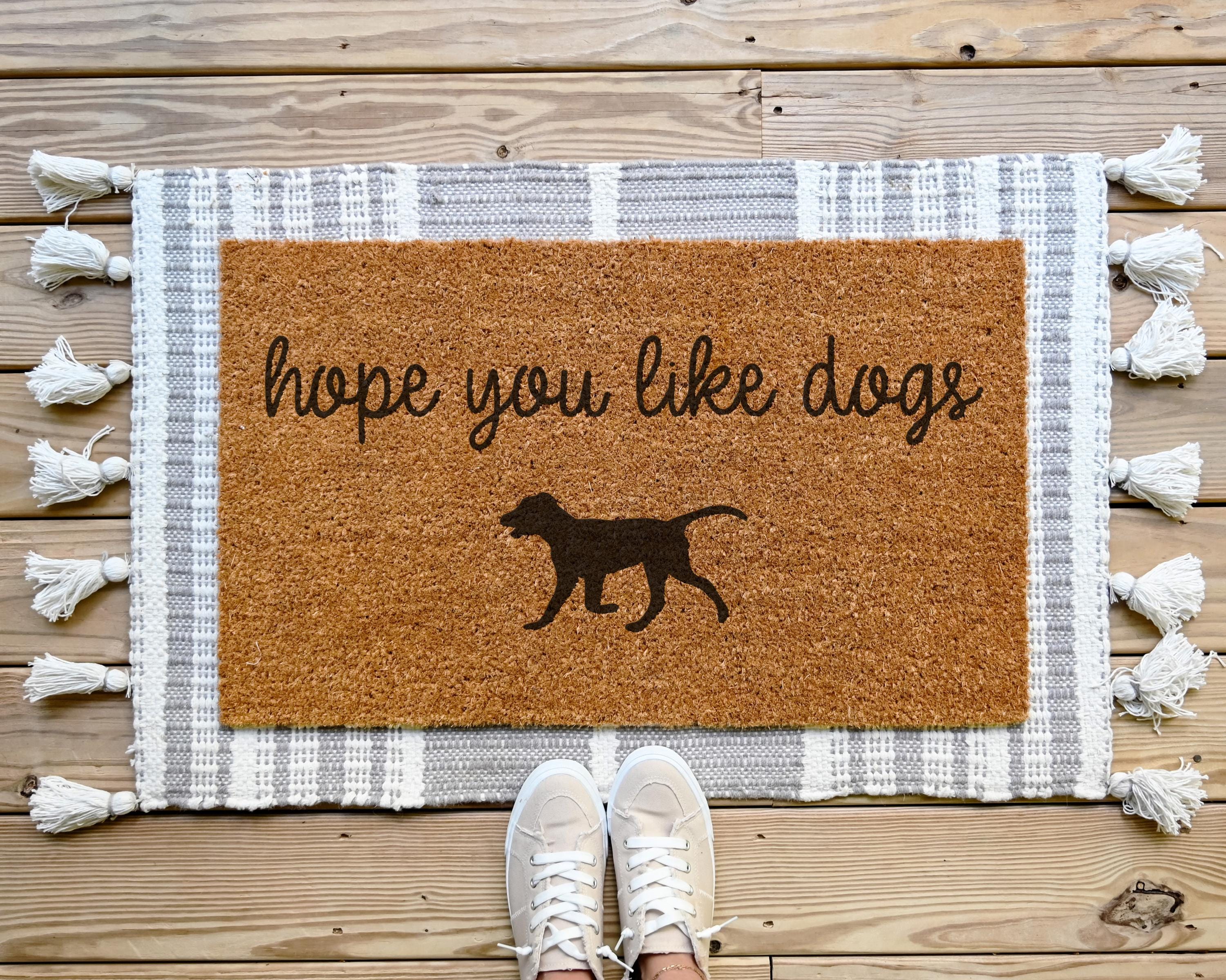 HamlinRowShop Hope You Like Dogs Funny Coir Doormat Slip Resistant