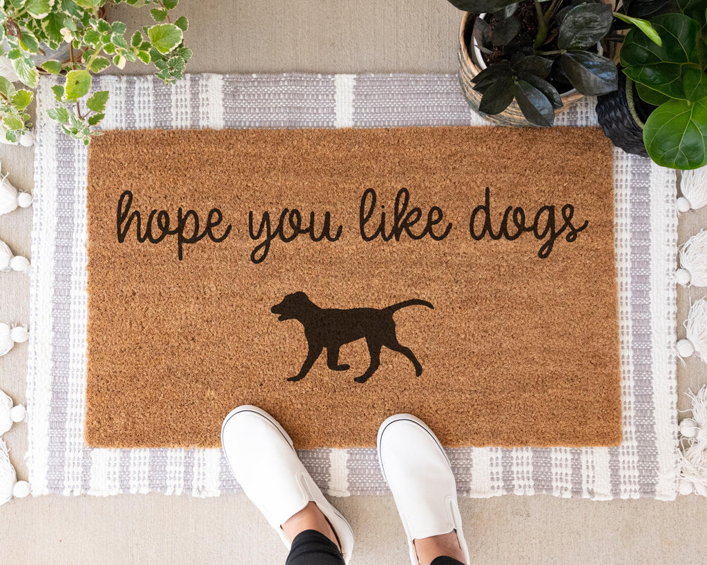 HamlinRowShop Hope You Like Dogs Funny Coir Doormat Slip Resistant