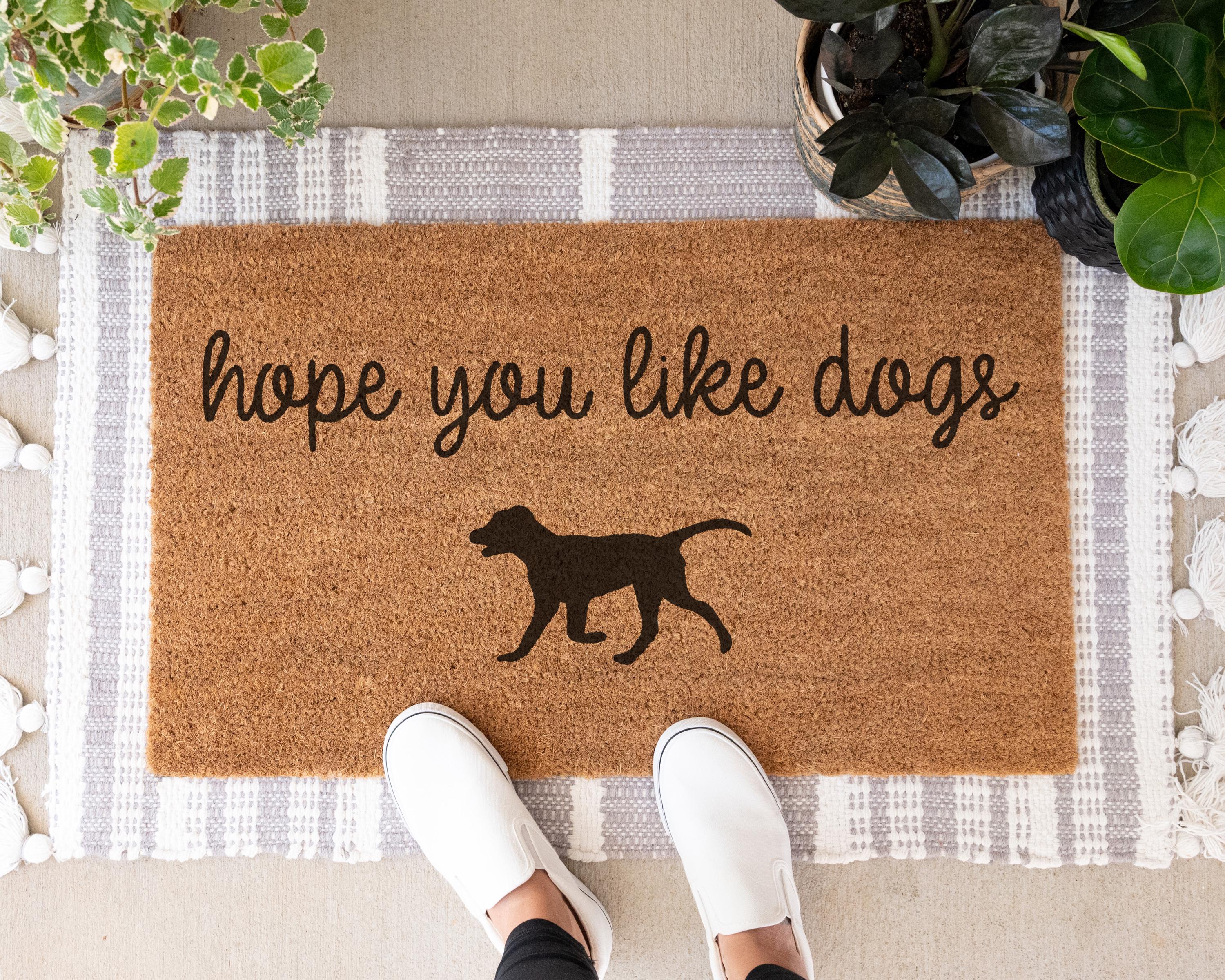 HamlinRowShop Hope You Like Dogs Funny Coir Doormat Slip Resistant