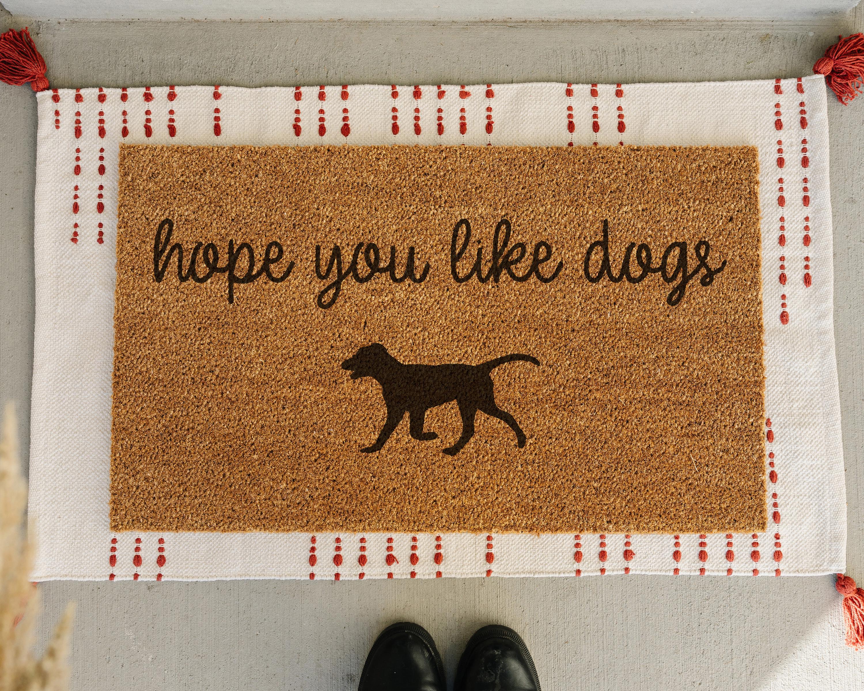 HamlinRowShop Hope You Like Dogs Funny Coir Doormat Slip Resistant