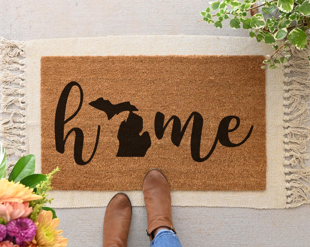 Custom Home State Coir Doormat Personalized Welcome Mat