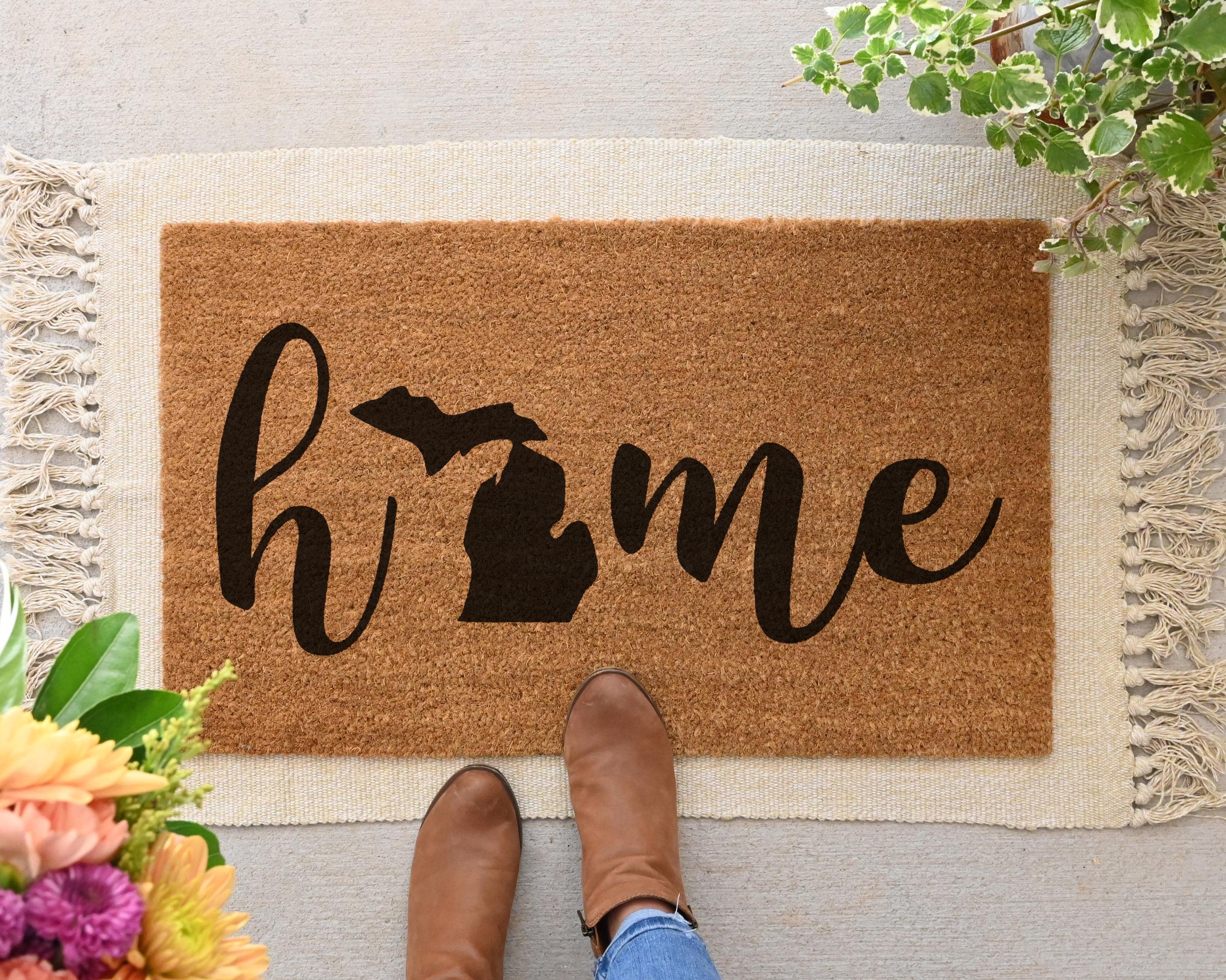 Custom Home State Coir Doormat Personalized Welcome Mat
