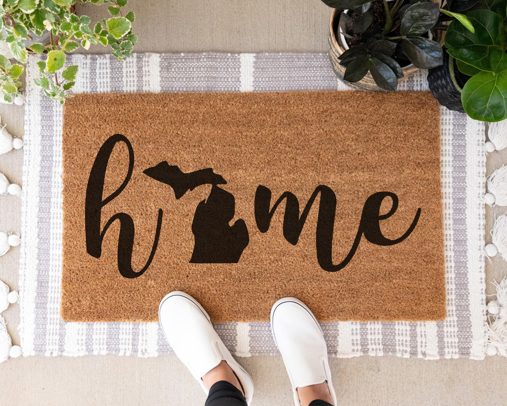Custom Home State Coir Doormat Personalized Welcome Mat