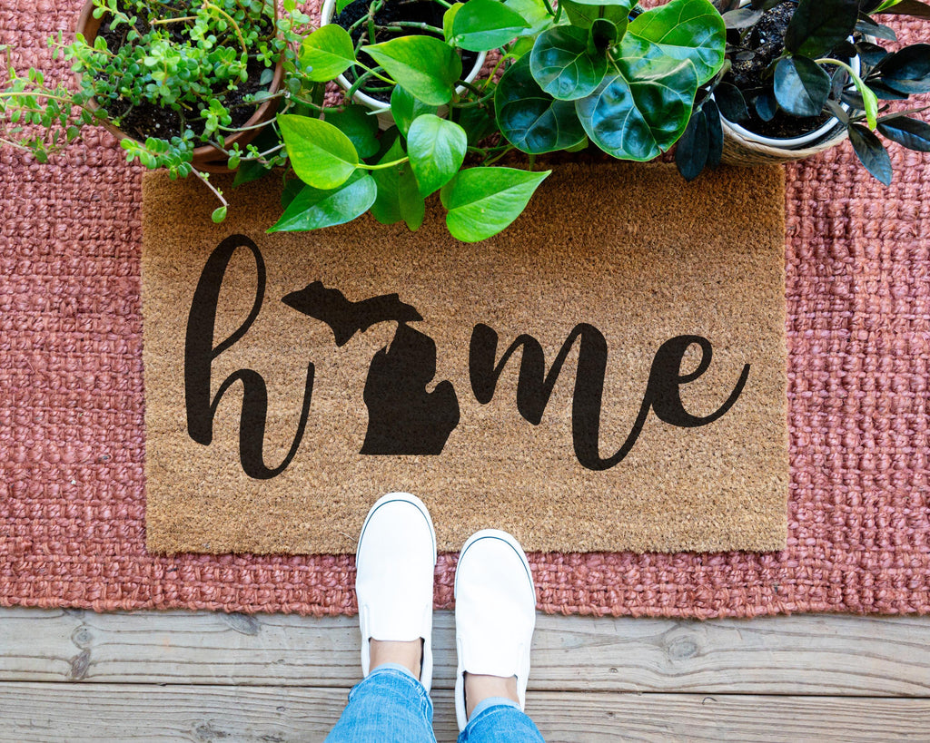 Custom Home State Coir Doormat Personalized Welcome Mat