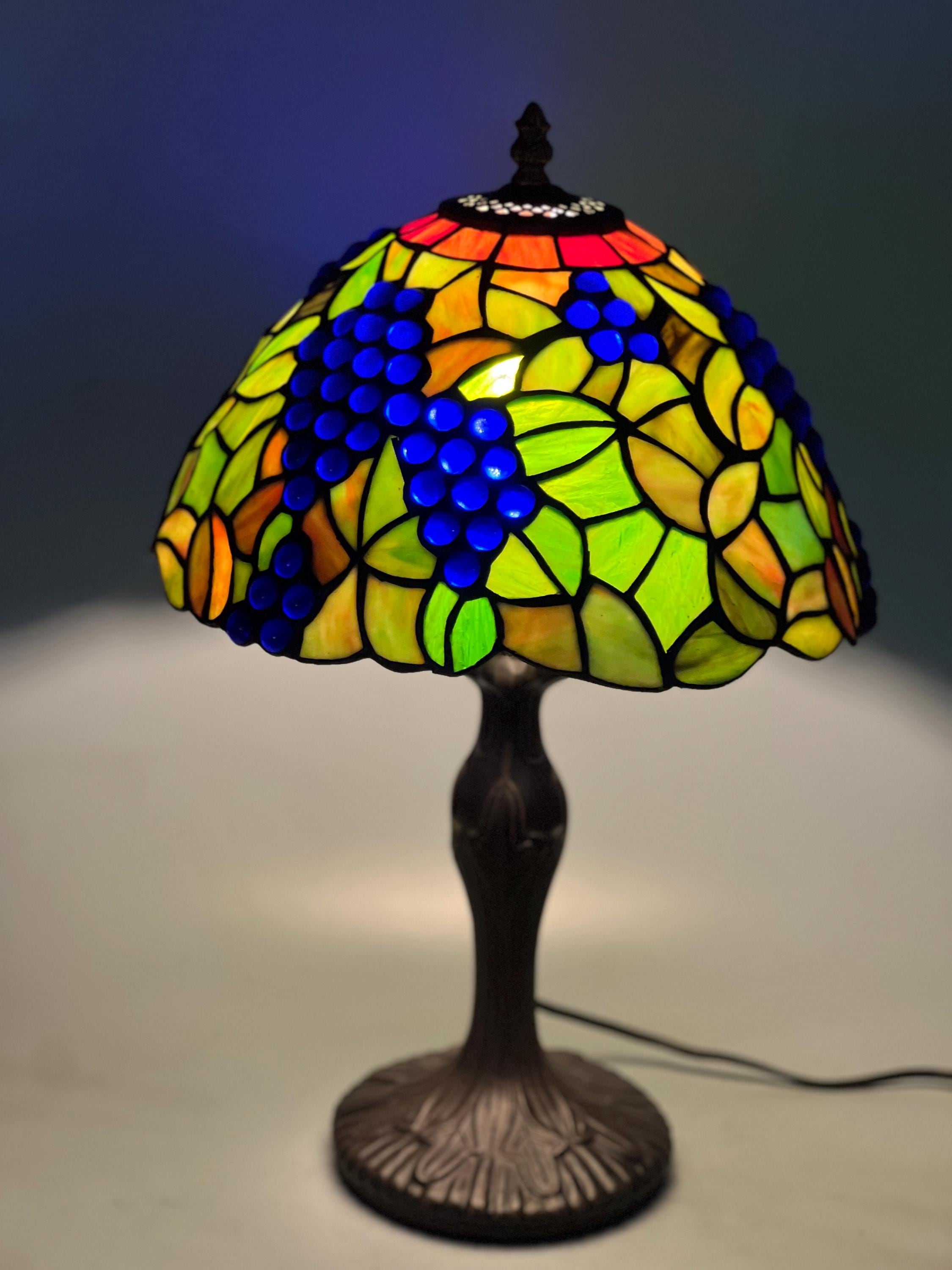 U2Antique Grape Wisteria Tiffany Table Lamp 12in