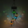 MoslandHome Handmade Turkish Mosaic Chandelier 5 Globe Hanging Lamp