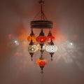 MoslandHome Handmade Turkish Mosaic Chandelier 7 Globe Pendant Light