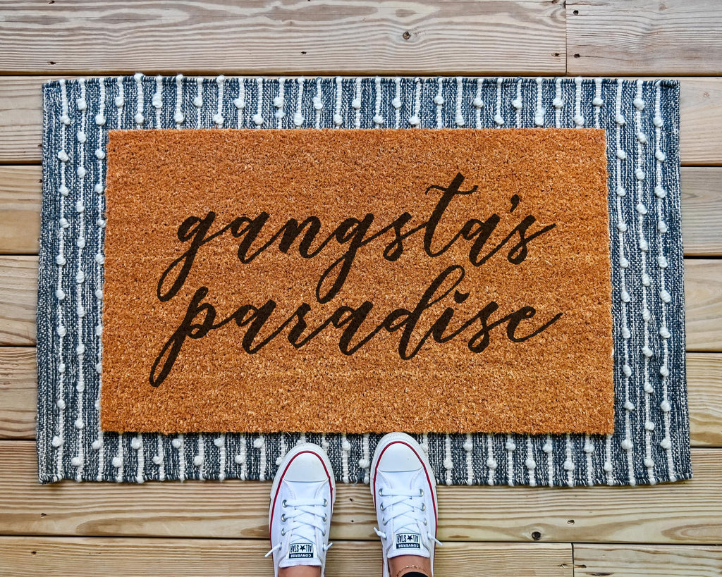 Gangsta's Paradise Doormat, Funny Coir Welcome Mat, Multiple Sizes