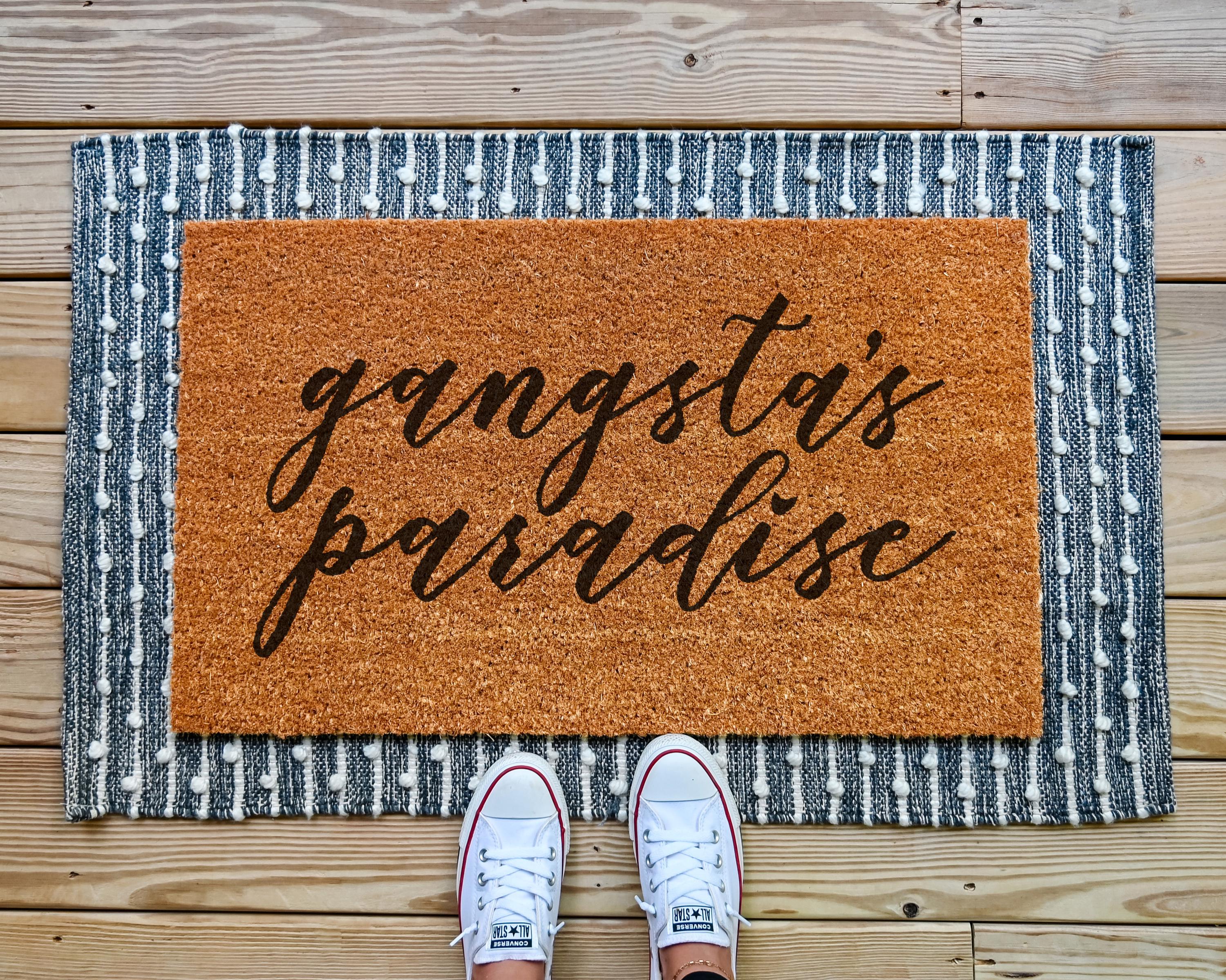 Gangsta's Paradise Doormat, Funny Coir Welcome Mat, Multiple Sizes