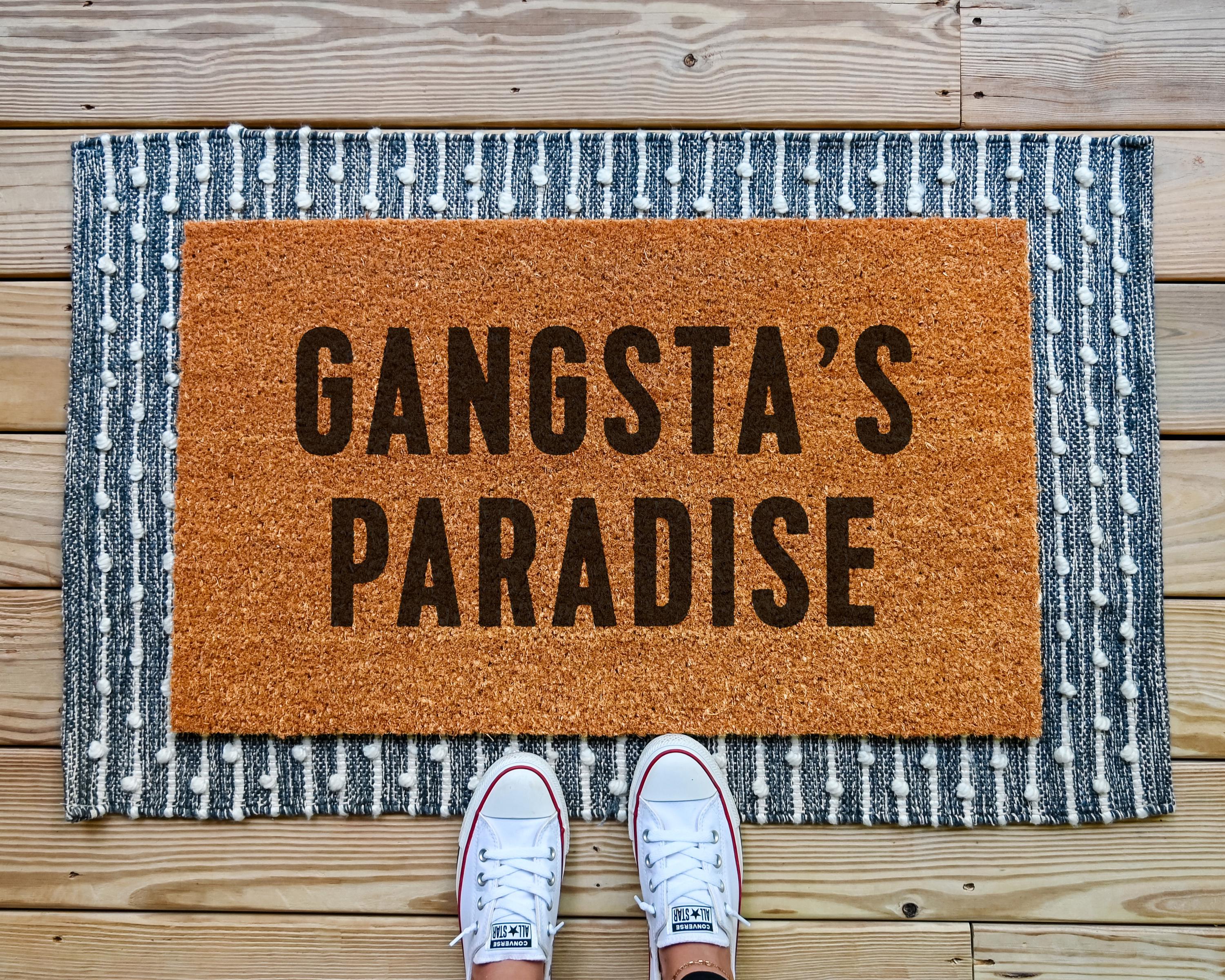 Gangsta's Paradise Coir Doormat Slip-Resistant Rubber Backing