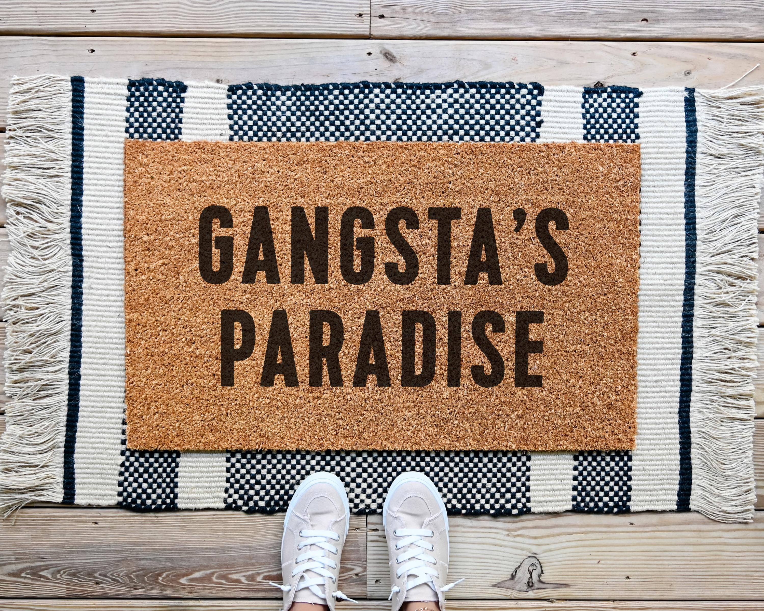 Gangsta's Paradise Coir Doormat Slip-Resistant Rubber Backing